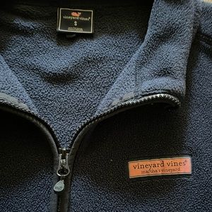 Men’s Vineyard Vines Blue Fleece Zip Up Vest